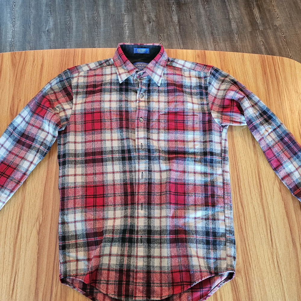 Plaid Men's Shirt - Red, Black, White